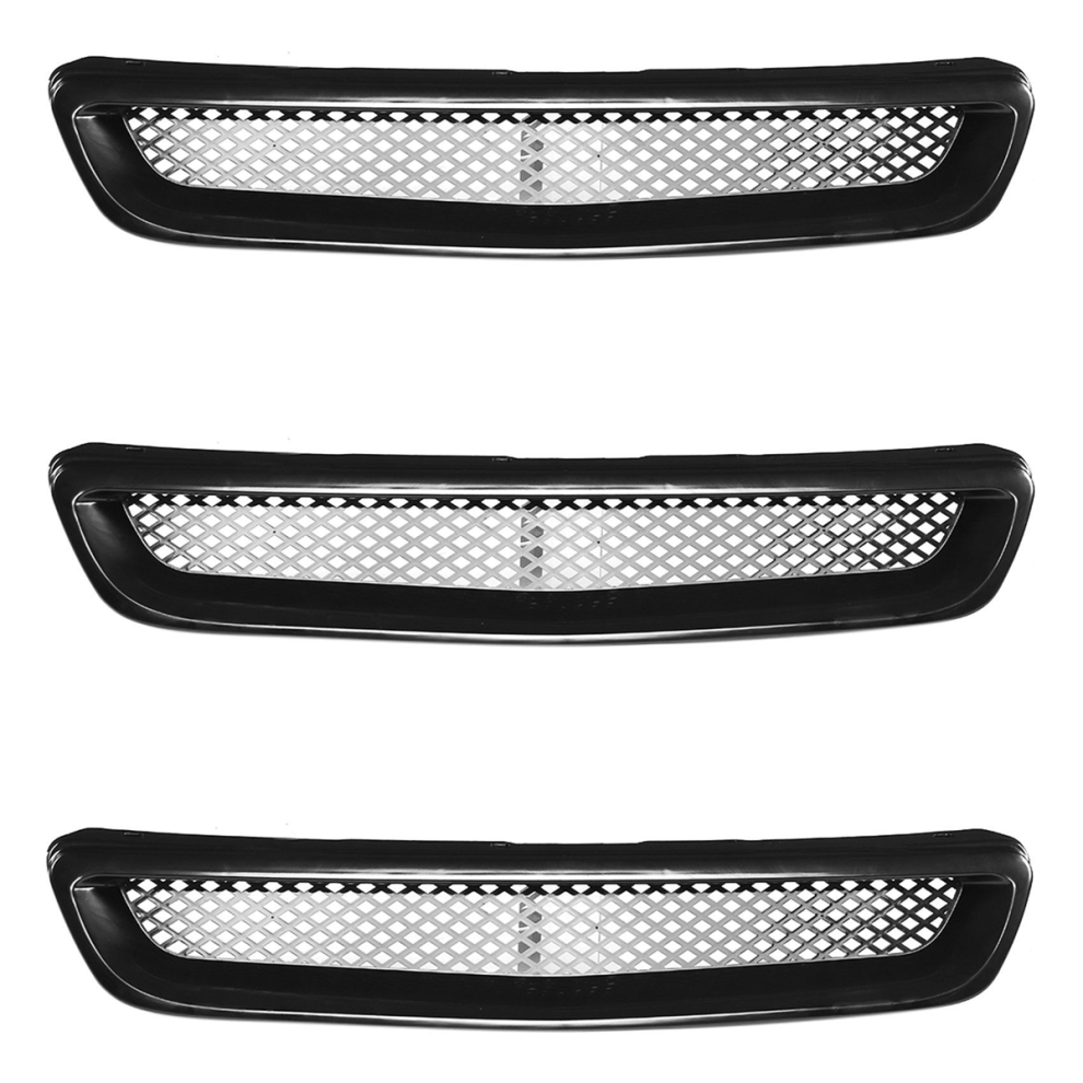3X Abs Car Front Bumper Hood Grill Grille Cover Trim For Ek Dx Ex Lx Type R 1996 1997 1998 Black 4851062752774