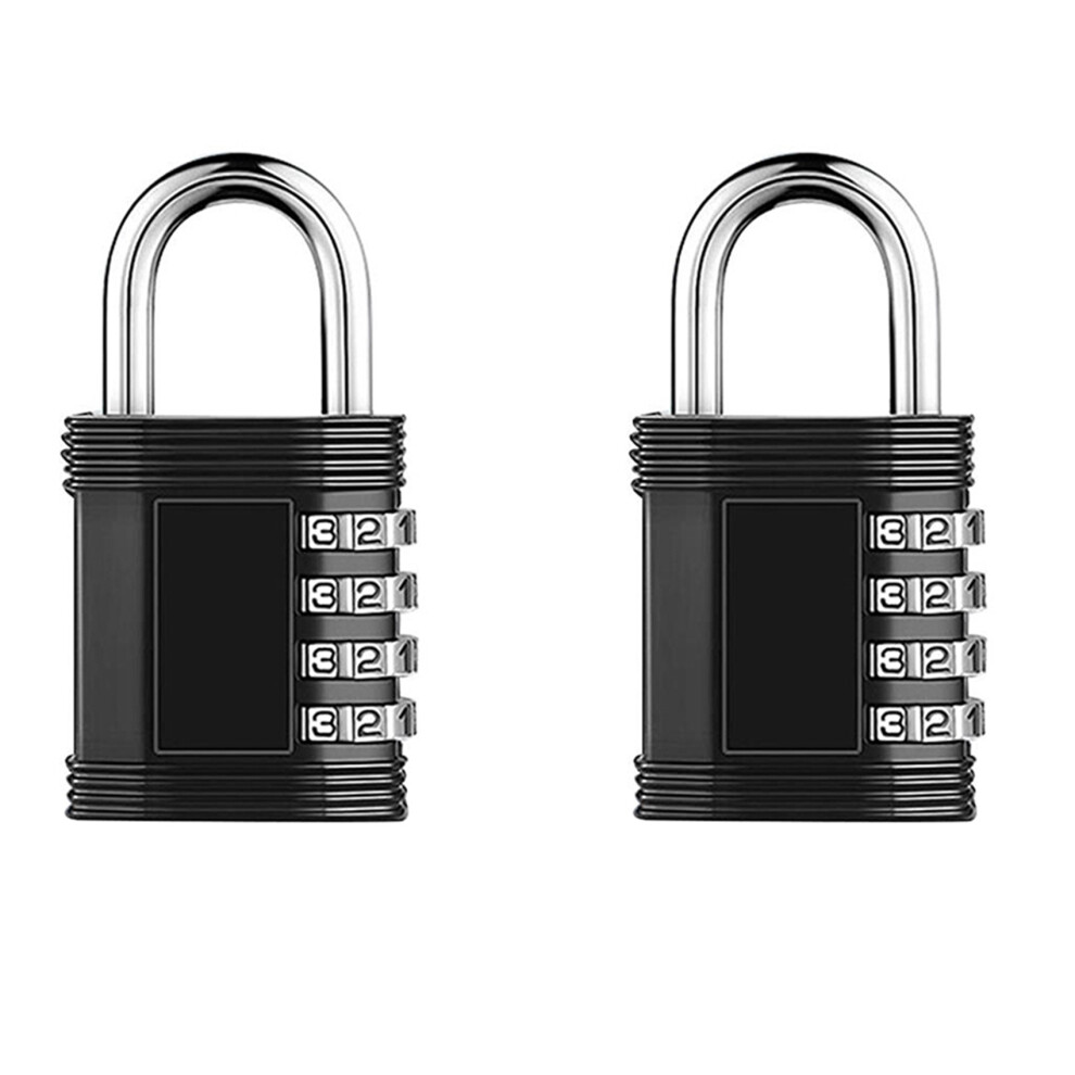 2X Outdoor Padlock 4 Digit Code Padlock For Gym Lockers, Toolbox - Resettable And Number Padlock Black 4851062752293
