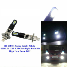 6X H1 6000K Super Bright White 6000LM DRL LED Headlight Bulb Kit High-Beam