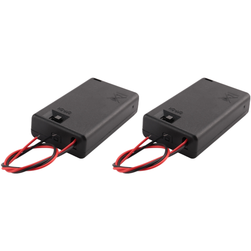 2 Pcs 3 x AAA 4.5V Battery Holder Case Box Wired ON/OFF Switch w Cover 2