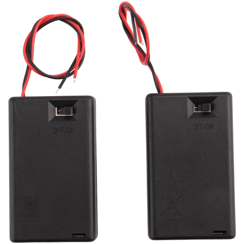 2 Pcs 3 x AAA 4.5V Battery Holder Case Box Wired ON/OFF Switch w Cover 1