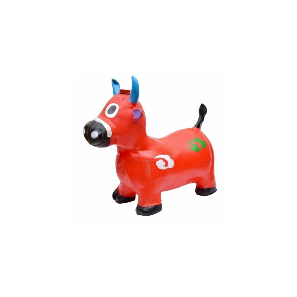 ( RED) Cow Animal Inflatable Space Hopper Ride On Toy