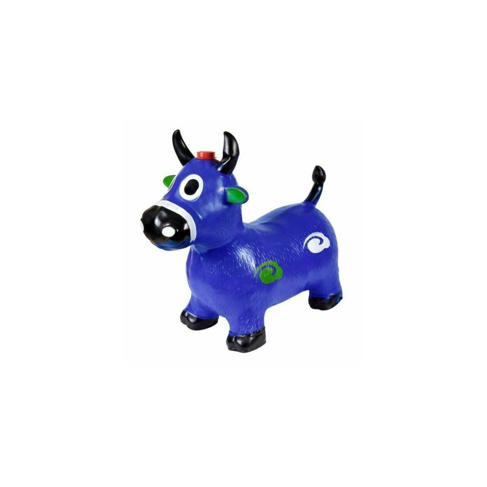 ( BLUE) Cow Animal Inflatable Space Hopper Ride On Toy