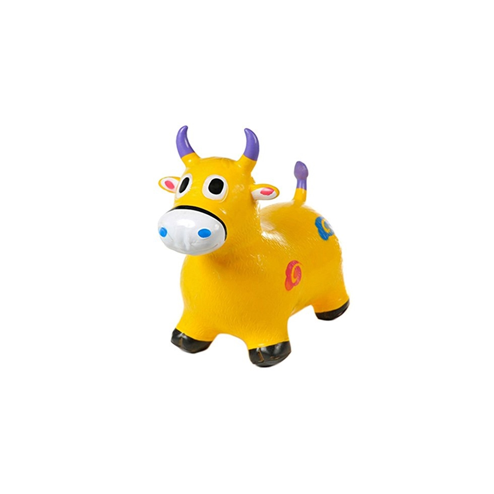 ( YELLOW) Cow Animal Inflatable Space Hopper Ride On Toy