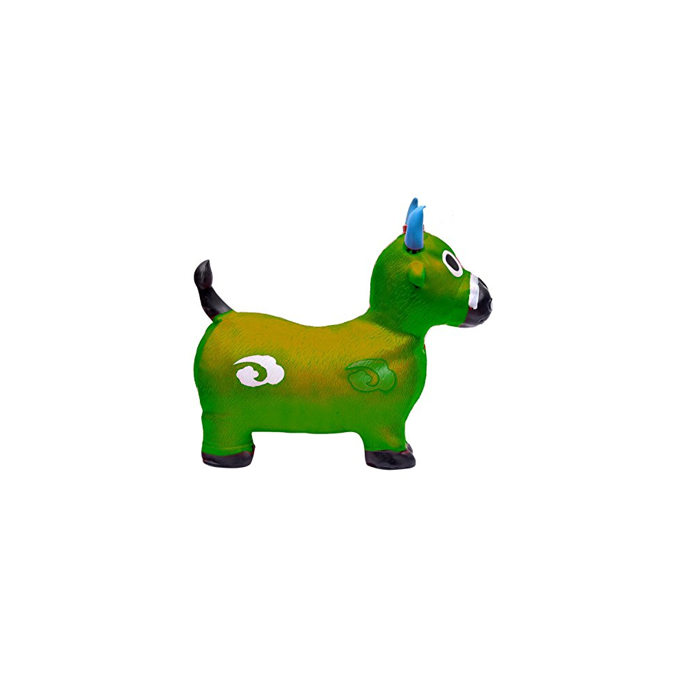 (GREEN) Cow Animal Inflatable Space Hopper Ride On Toy