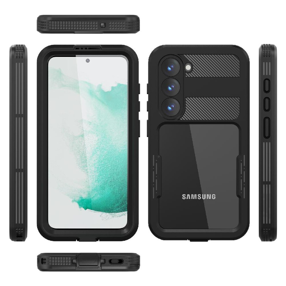 (Black) Case For Samsung Galaxy S23 12Ft Military Shockproof Waterproof Built Ip68 Waterproof Full In Screen Protector Black 764762612894