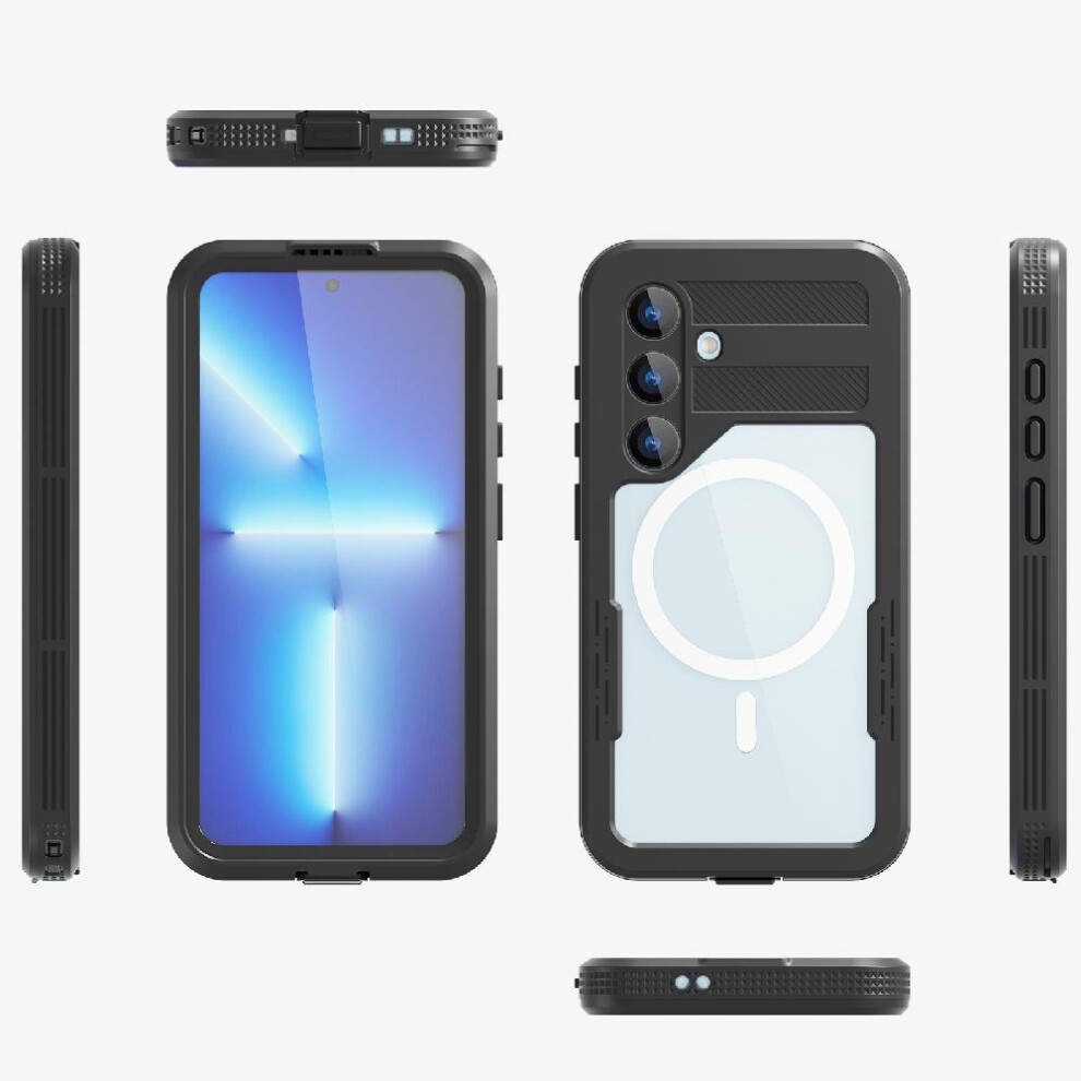(Black) Case For Samsung Galaxy S24 Plus Ip68 Waterproof Full Waterproof Built 12Ft Military Shockproof In Screen Protector Black 764762612917