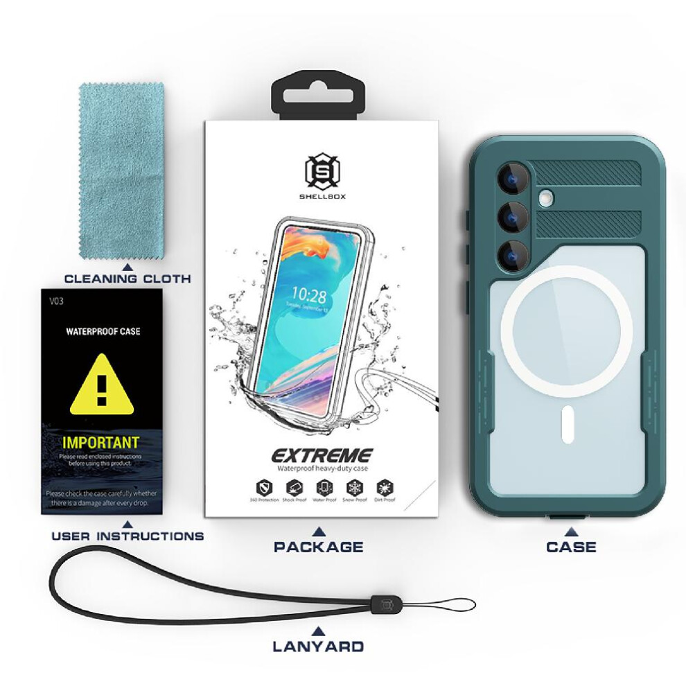 (Blue) Case For Samsung Galaxy S24 12Ft Military Shockproof In Screen Protector Waterproof Built Ip68 Waterproof Full Blue 764762612948