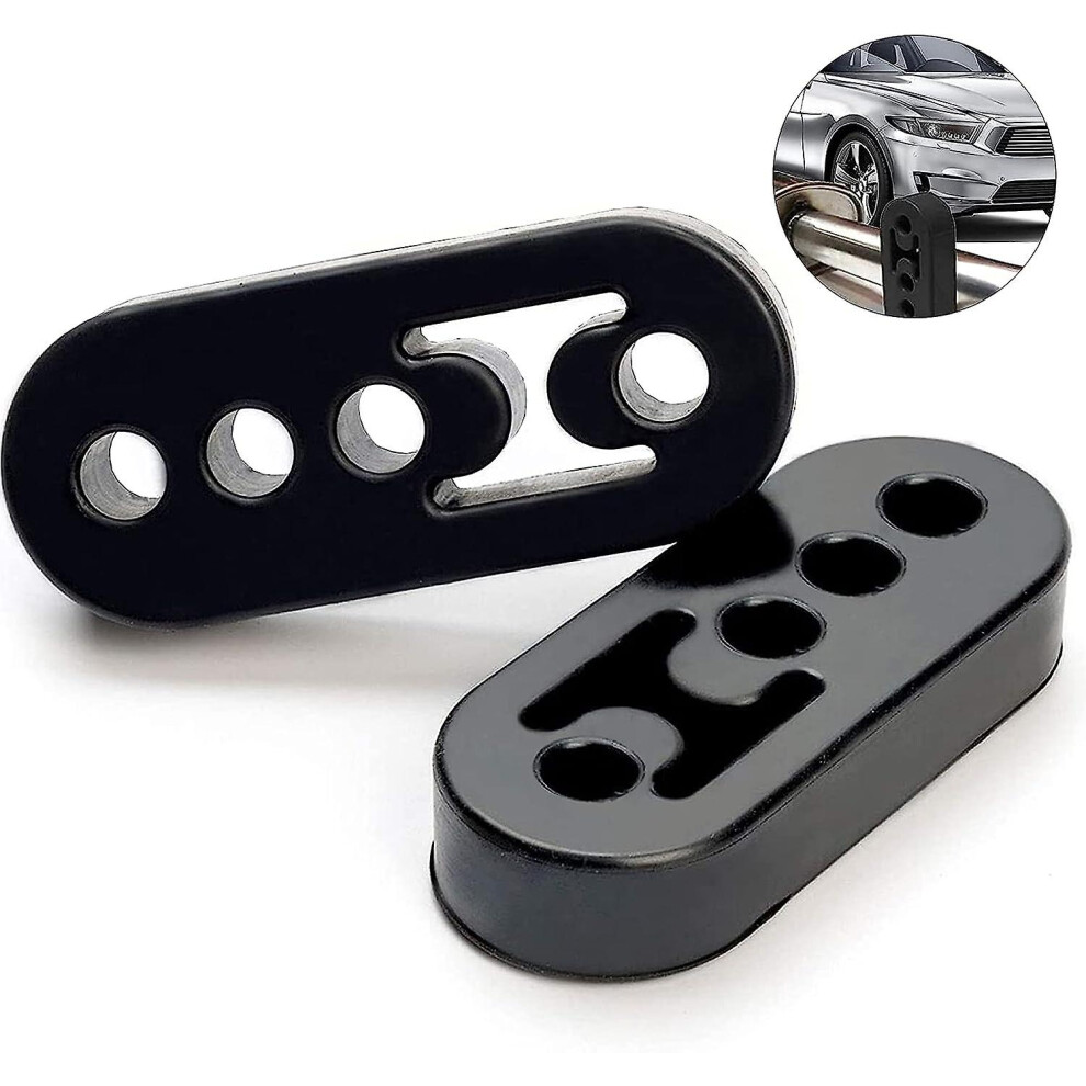 Exhaust Hanger, 2 Pieces 4 Holes Universal Rubber Exhaust Hanger Car Exhaust Hanger Rubber Exhaust Hanger, For Most Cars 9353840128962