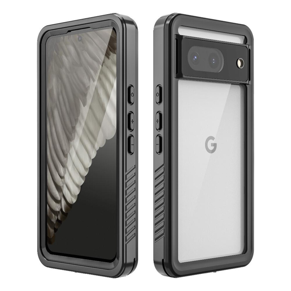 (Black) Case For Google Pixel 8 Waterproof Built Ip68 Waterproof Full In Screen Protector 12Ft Military Shockproof Black 764762613020
