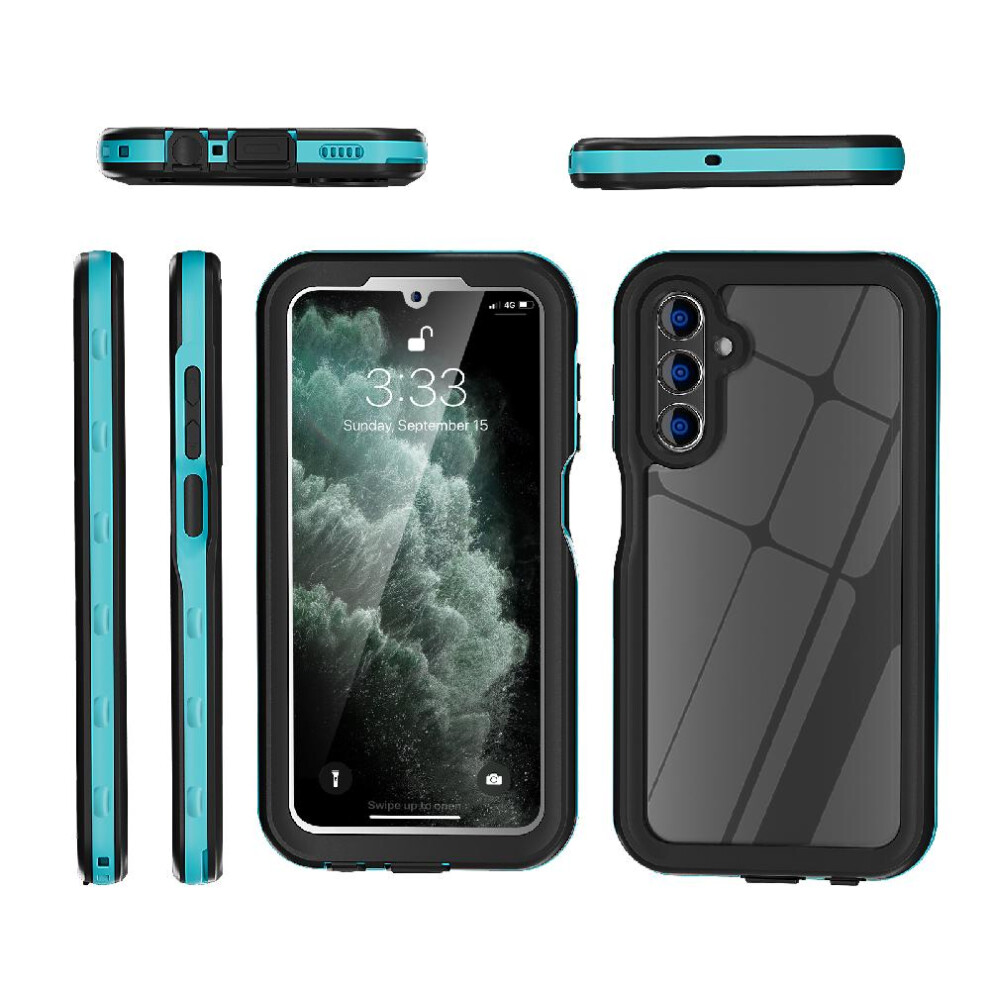 (Blue) Case For Samsung Galaxy S23 Fe Waterproof Built 12Ft Military Shockproof Ip68 Waterproof Full In Screen Protector Blue 764762613044