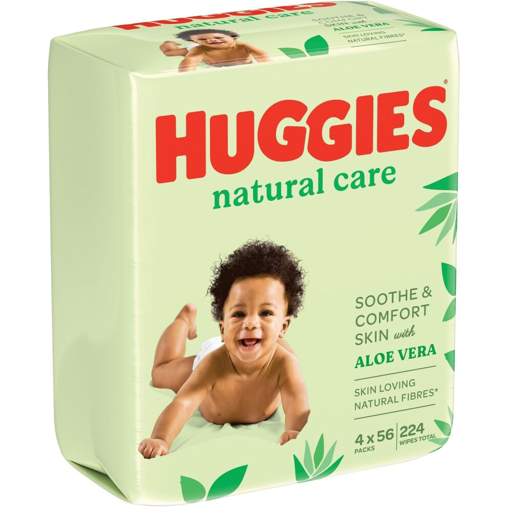 Huggies Natural Care, Baby Wipes - 12 Packs (672 Wipes Total) - Aloe Vera Wet Wipes with Natural Fragrance - Hypoallergenic with no alcohol