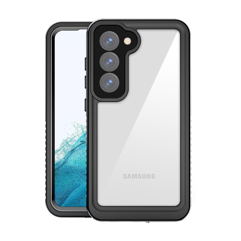 (Black) Case For Samsung Galaxy S23 12Ft Military Shockproof In Screen Protector Ip68 Waterproof Full Waterproof Built Black 764762613075
