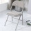 Charles Jacobs (2) Charles Jacobs Folding Chair Cushioned Fabric Office Reception Padded Grey Frame 3