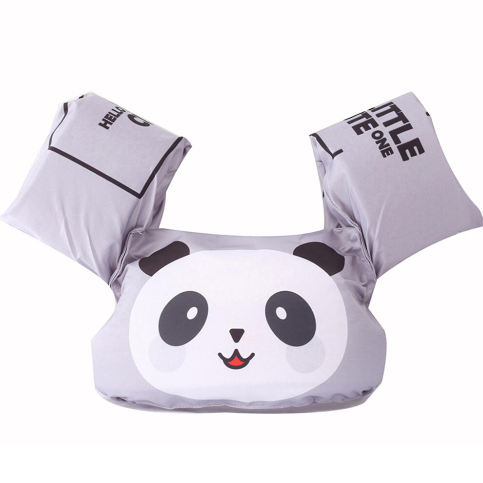 (Grey Panda) Toddler Life Jacket Swim Vest Swim Floaties For Toddlers Girls And Boys Kids Swim