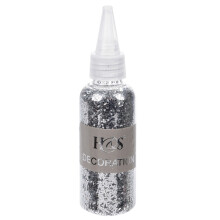 (Silver - FLAKE) DIY Craft Glitter Shaker Pot Sparkly Card Craft Scrapbooking Decoration Slime
