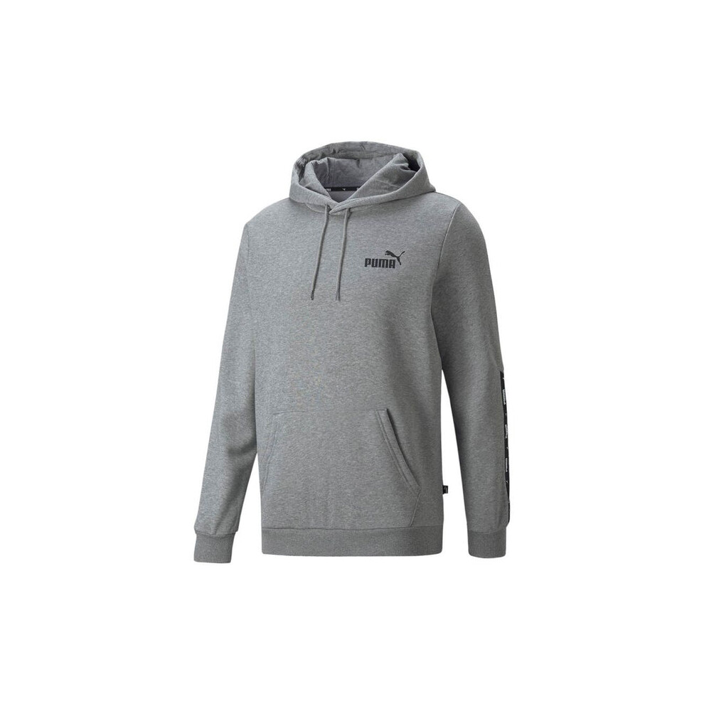 (S) Mens Puma Hoodie Grey Ess Tape Overhead Sweatshirt