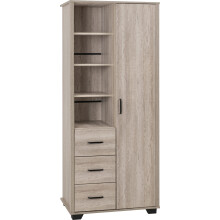 (1 Door 3 Drawer Open Shelf Wardrobe) Oliver Bedroom Furniture Range in Light Oak Effect