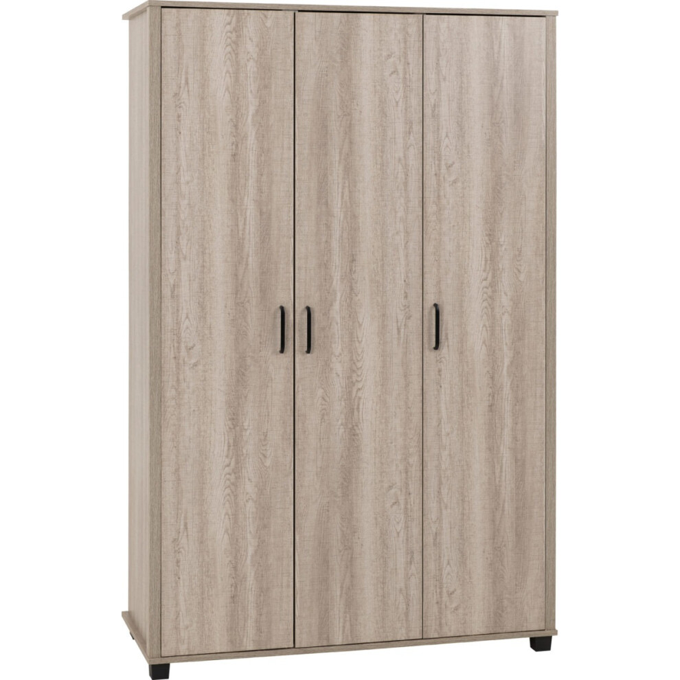 Seconique (3 Door Wardrobe) Oliver Bedroom Furniture Range In Light Oak Effect