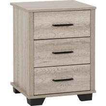 (3 Drawer Bedside) Oliver Bedroom Furniture Range in Light Oak Effect