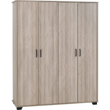 (4 Door Wardrobe) Oliver Bedroom Furniture Range in Light Oak Effect
