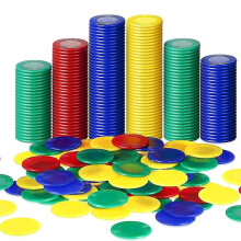 400 Pieces Plastic Poker Chips Game Chips 4 Colors Counter Card For Game Playing Counting Bingo Gam