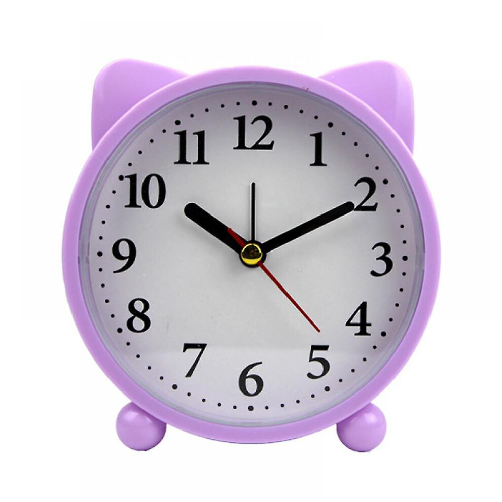 Saytay Alarm Clocks For Bedrooms, Cartoon Alarm Clock Piggy Alarm Clock Night Student Children's Home Decoration Desktop Clock( Without P Light/Purple