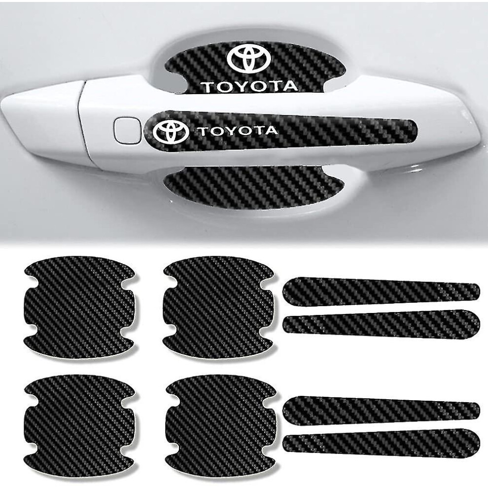 8Pcs Car Door Handle Sticker Carbon Fiber Anti-Scratches Protective Handle Cup Protector Films-Meili 9360243114621