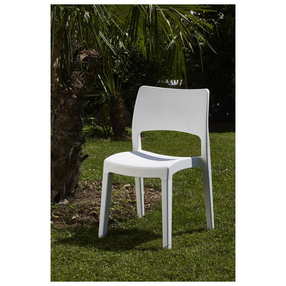 (White x1) Modern Garden Plastic Chair Set Patio Outdoor Furniture