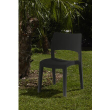 (Anthracite x1) Modern Garden Plastic Chair Set Patio Outdoor Furniture