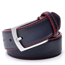 (110cm 36to39 Inch, 021Navy redEdge) Fashion Men Belts Genuine Leather Luxury Designer Brown Vintage Waist