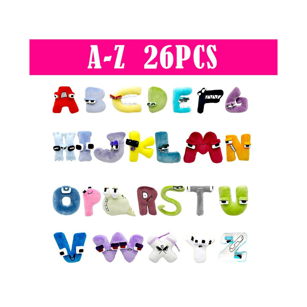 26pcs Alphabet Lore Plush English Letter Stuffed Animal Plushie Doll Toys