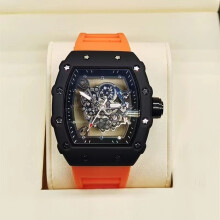 (Orange) Richard 3-pin transparent bottoming full function men's watch top brand luxury watch men's quartz automatic calendar couple 2023 Watches