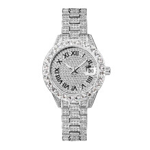 (3035-Silver) MISSFOX Pink Women Watch Luxury Small Face Elegant Quartz Watches For Ladies Icy Look Party Jewelry Mini Babe So Cute Arm Clock Watches