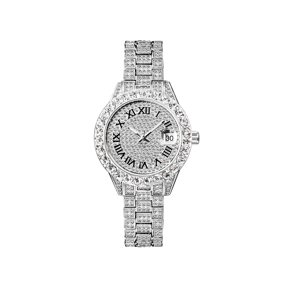 (3035-Silver) MISSFOX Pink Women Watch Luxury Small Face Elegant Quartz Watches For Ladies Icy Look Party Jewelry Mini Babe So Cute Arm Clock Watches
