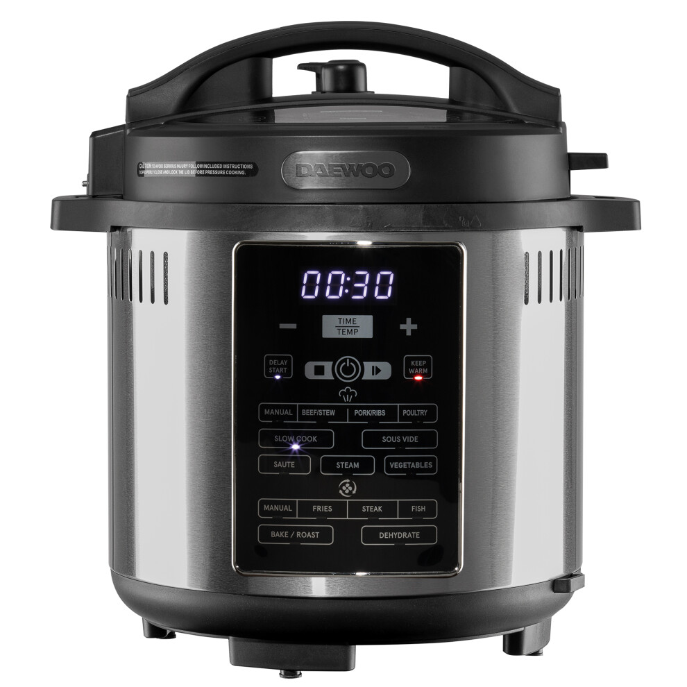 Daewoo Multipurpose 13-in-1 Large 6L Digital Electric Pressure Multi Cooker + Air Fryer All in One Pot with Auto Timer Temperature Control