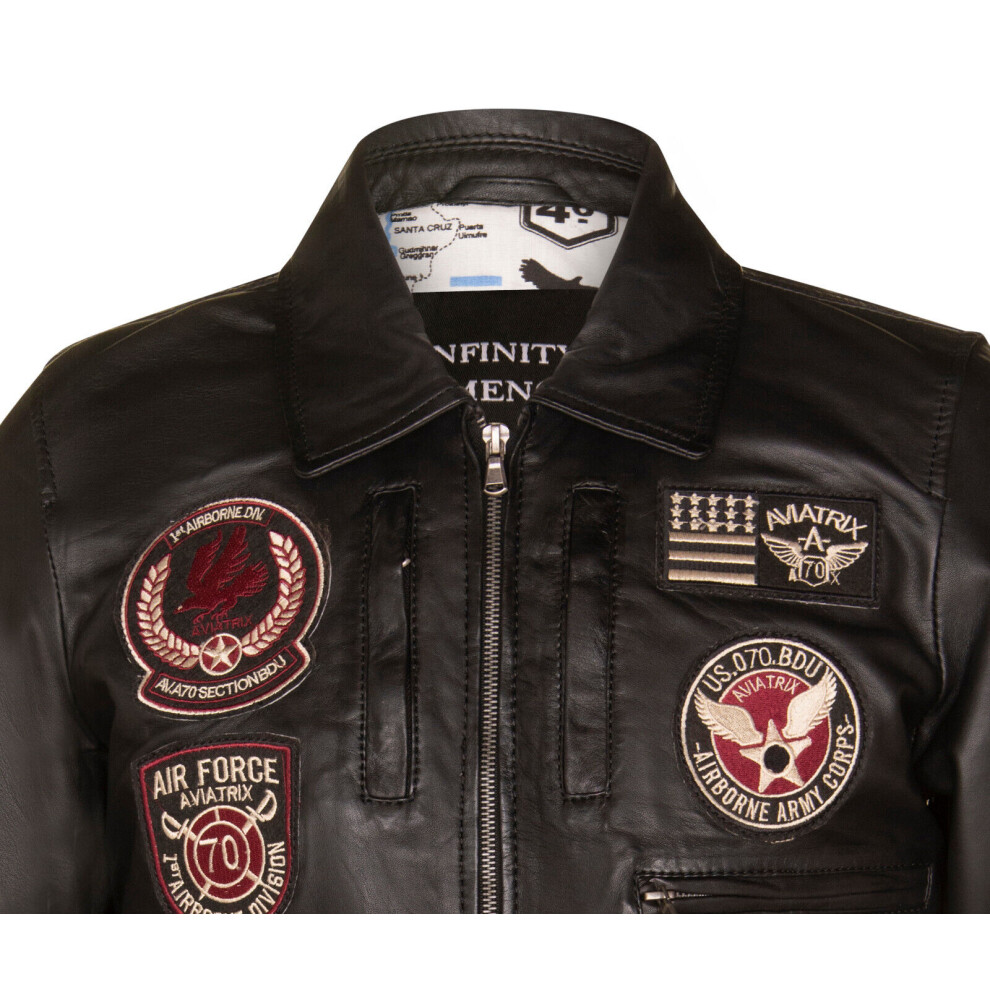 4XL✨ AIR FORCE AIRBORNE LEATHER レザー ブラウン 4XL✨ AIR FORCE AIRBORNE LEATHER レザー ブラウン