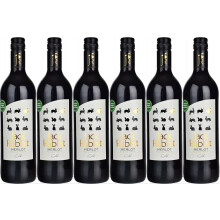 Jack Rabbit Merlot 6 x 75cl Pack - Smooth Chilean Red with blackberry, plum and spice; silky finish, ideal with beef stews or lasagne