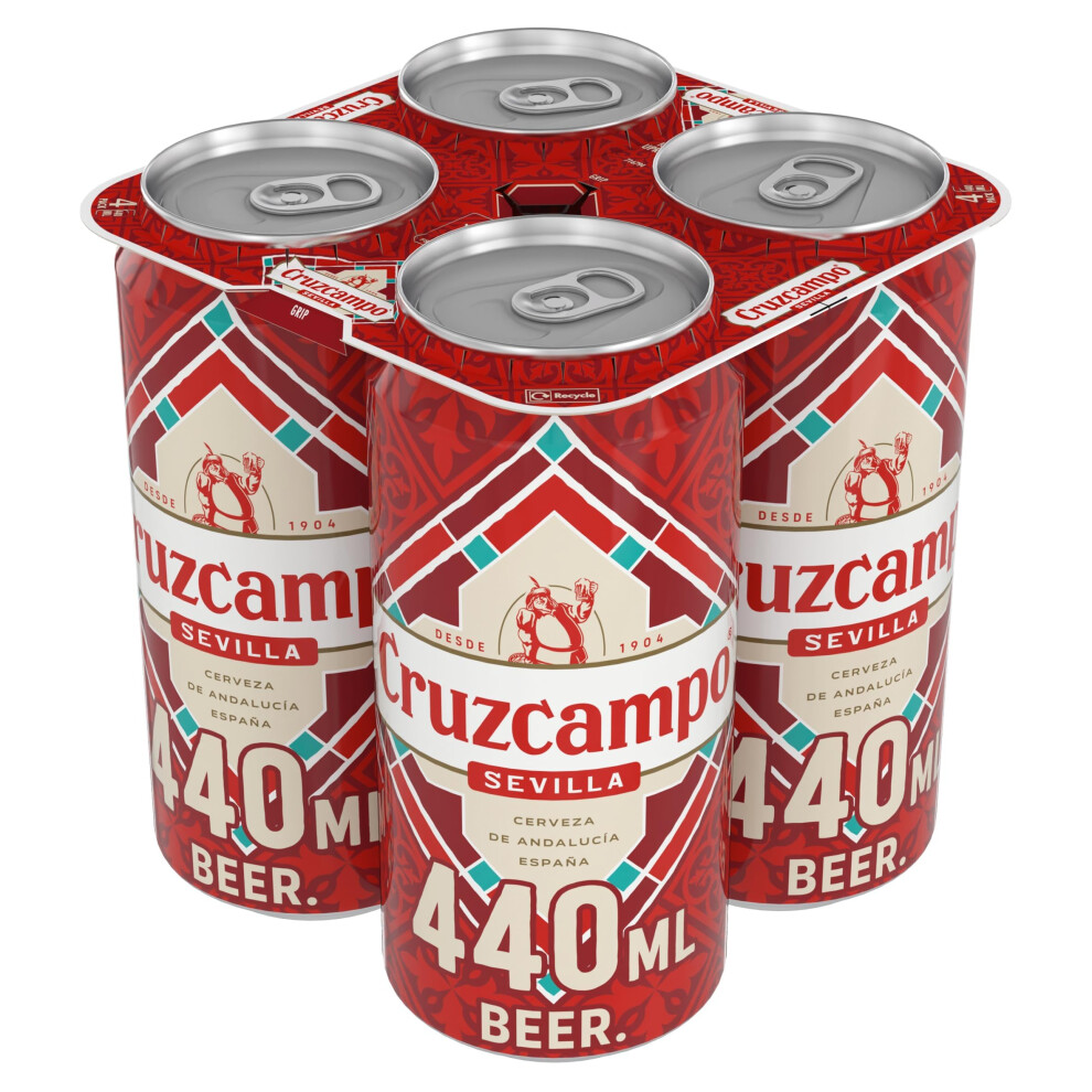 Cruzcampo Beer, 6 x 4 x 440 ml Cans