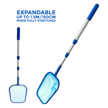 Swimming Pool Debris Leaf Skimmer With Three Way Telescopic Mesh Net Cleaning Pole