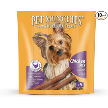 Pet Munchies Chicken Stix Dog Treats, Healthy Training Treats Made With Natural Ingredients 50g, Pack of 10 (50 Chews)