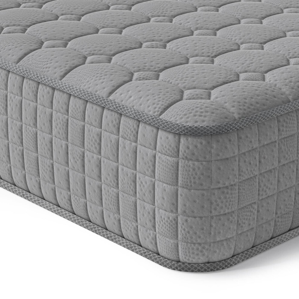 (King) 9.4 Inch Hybrid Mattress Medium Firm Tight Top Grey