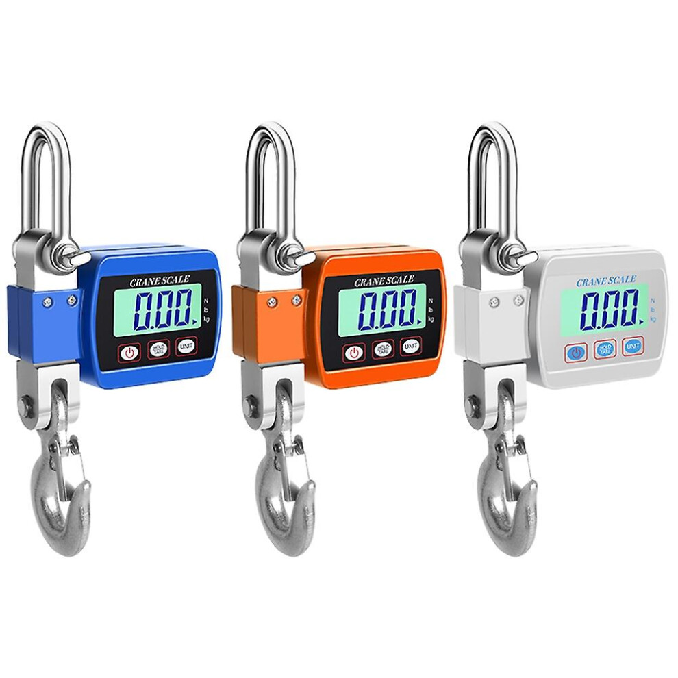 (Blue) Lcd Digital Crane Scale 0.05-500Kg Portable Industrial Heavy Duty Weight Hook 4522139645960