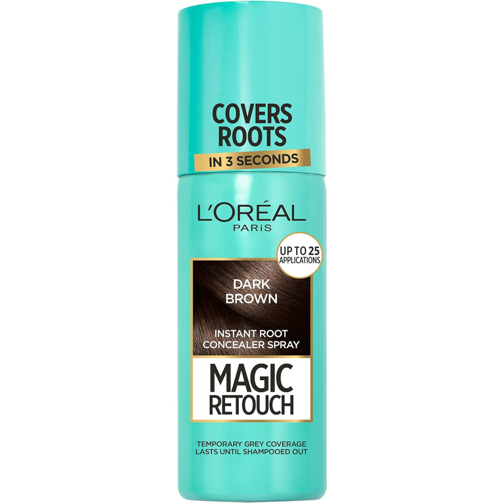 L'OrÃ©al Magic Retouch Instant Root Concealer Spray Ideal Touching Up Grey Root Regrowth 75 ml Colour Dark Brown