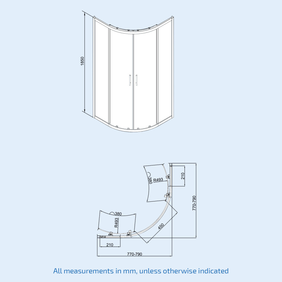 Nes Home Black Quadrant 800mm Shower Enclosure & LH Vanity Combination Unit