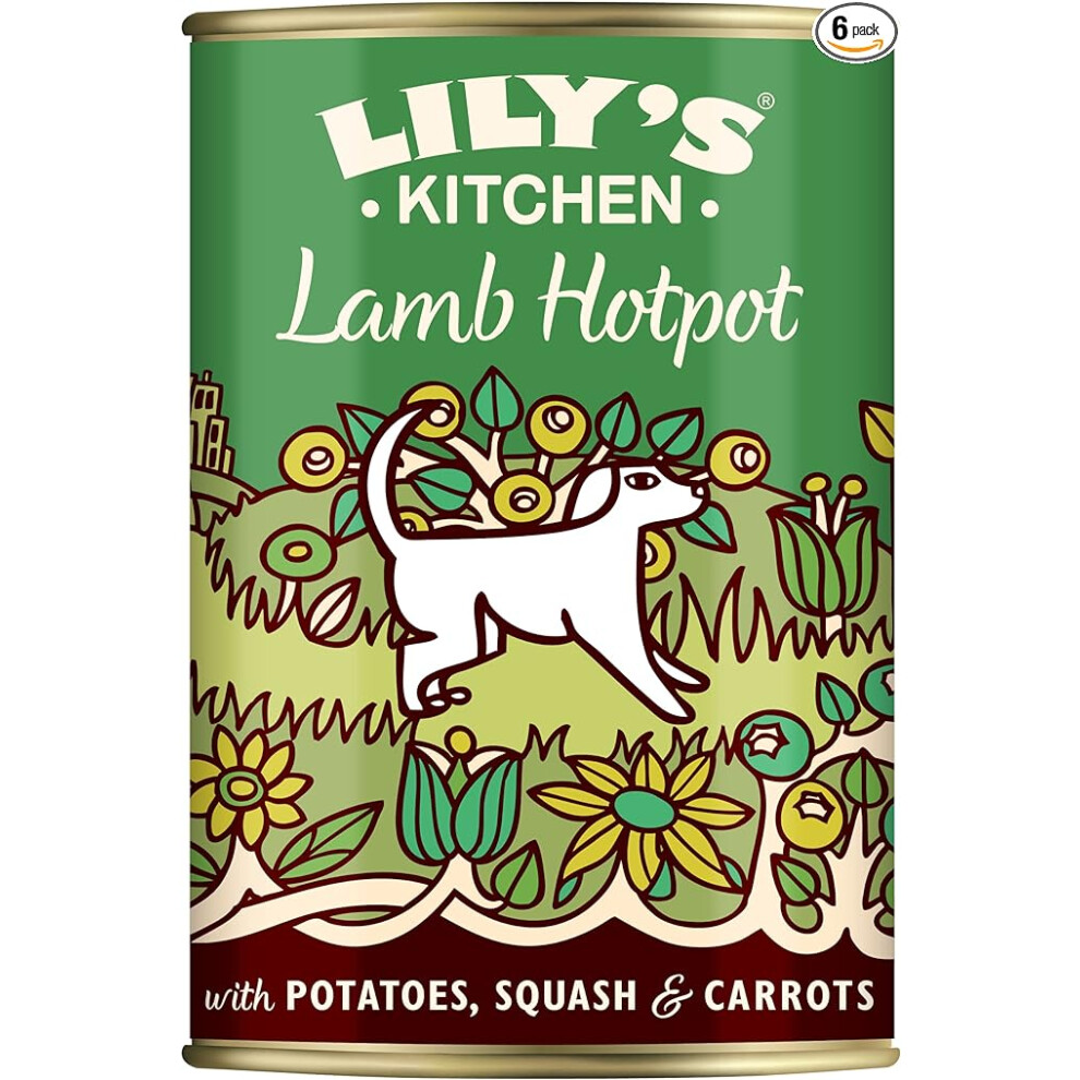 Lily's Kitchen Natural Adult Dog Food Wet Tins Lamb Hotpot Complete Meal Recipes (6 Tins x 400g)