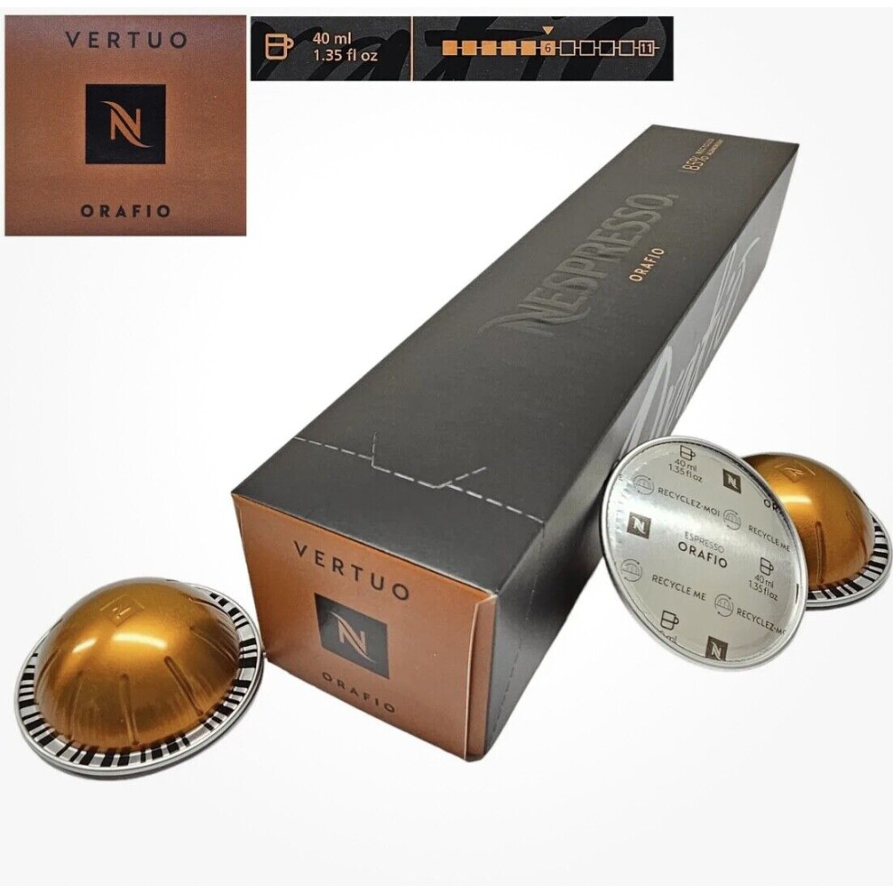 Nespresso (Orafio - Caramel & Roasted) Vertuo Coffee Machine Capsules Pods