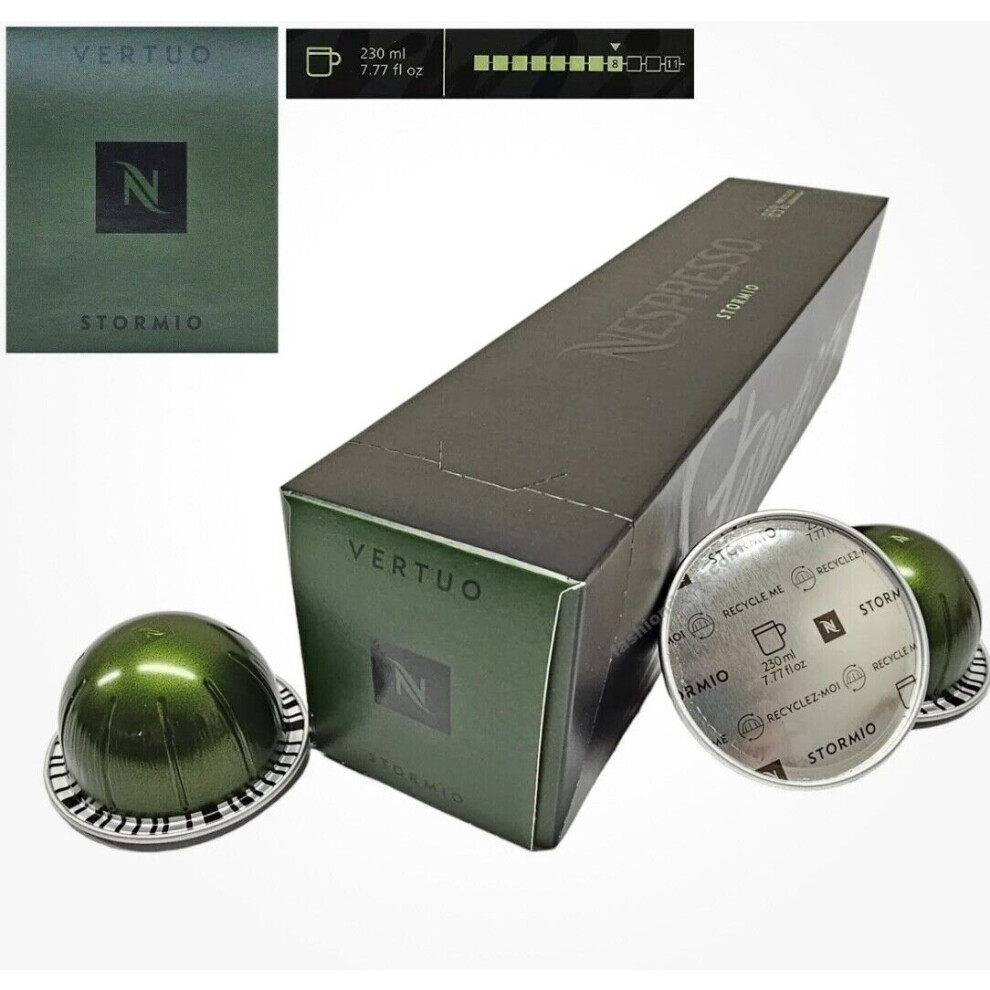 Nespresso (stormio - Rich & Strong) Nespresso Vertuo Coffee Machine Capsules Pods