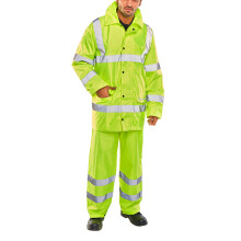 BEESWIFT HI-VIS LIGHTWEIGHT WATERPROOF SUIT SATURN YELLOW S