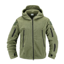 (Army Green, 4XL) Tactical Jackets For Men Warm Fleece Combat Military Hooded
